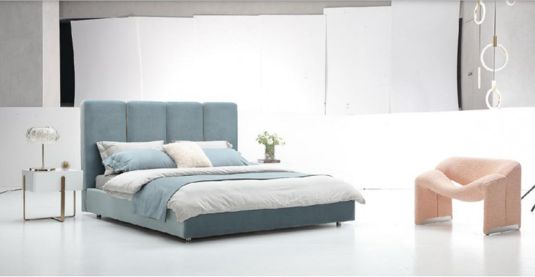 Slaapkamer 3-delige set Bed 2x Nachtkastje Console Beklede bedden Dubbel Hotel