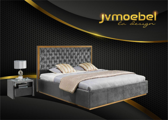 Luxe bed textiel 2x nachtkastje 3-delige slaapkamer set meubels bedden bedframe