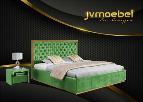 Luxe bed textiel 2x nachtkastje 3-delige slaapkamer set meubels bedden bedframe