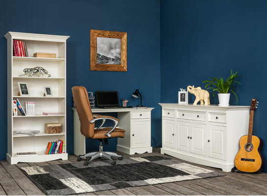 Klassiek design meubel set 2-delig in landelijke stijl met vitrine en dressoir van hout.