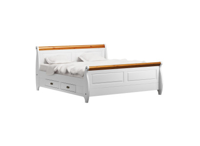 Luxe bed dubbel bed landhuis stijl tweepersoonsbedden wit slaapkamer