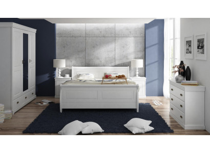 Mebel Slaapkamer Set Design Bed 2x Nachtkastje Commode Kledingkast Nieuw 5-delig