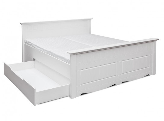 Tweepersoonsbed Bed Bedframe Bedden Huwelijksbed Gestoffeerd bed Hout Meubels Wit Boers.