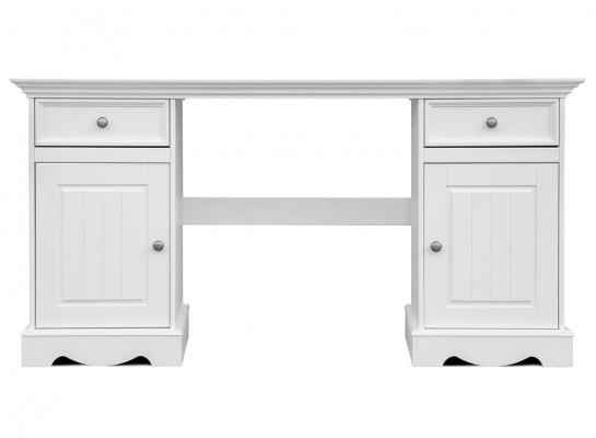 Landhuis bureau meubels werkkamer kantoormeubilair massief hout kantoortafel wit.