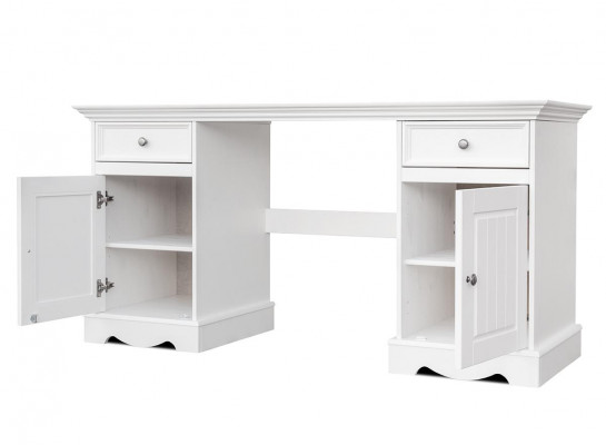 Landhuis bureau meubels werkkamer kantoormeubilair massief hout kantoortafel wit.