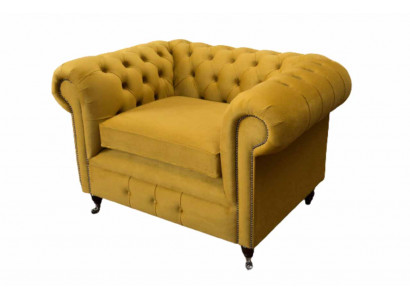 Fauteuil ontwerp Relax Textiel Lounge Luxe Geel Bekleding Zits Chesterfield
