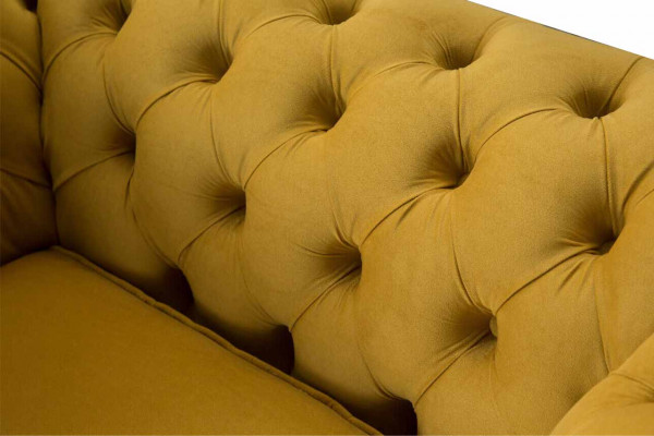 Fauteuil ontwerp Relax Textiel Lounge Luxe Geel Bekleding Zits Chesterfield