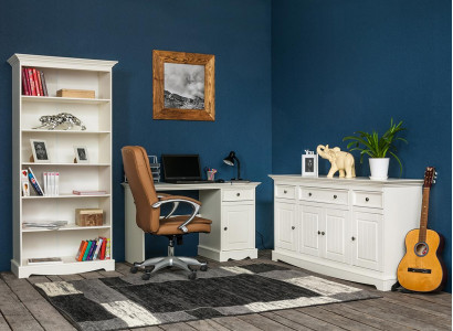 Kantoorset garnituur 3-delig. Meubilair bureau tafel commode kast plank compleet