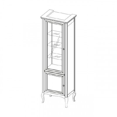 Kast Echt Hout Massief hout Klassieke Vitrine Vitrinekast Model PR-W 1-2