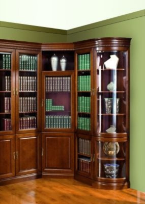 Klassieke kast vitrine hoekkast vitrines vitrinekast model BA-11