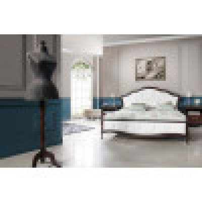 Bed Echtelijk bed Tweepersoonsbed Kingsize bed Slaapkamer Klassiek leren bed Model V-2T