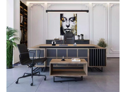 Modern design meubelset voor een directiekantoor bestaande uit 3 elementen.