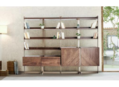Moderne vitrine woonkamer meubels planken staande rekken echte houten meubels bruin planken