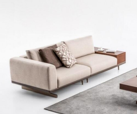 Beige Moderne tweezits luxe bank bank woonkamer meubels banken stof