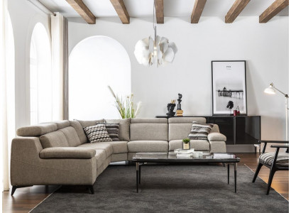 Moderne hoekbank Taupe L-vorm Bank Woonkamer Meubels Hoekbank Luxe Nieuw