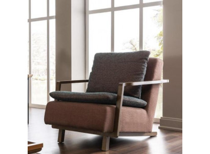 Loungefauteuil Oorfauteuil Cocktailfauteuil Zitter Modern Houten frame Stof Zitvlak