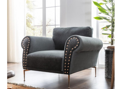 Fauteuil Oorfauteuil Cocktailsessel Zits Moderne Ontwerp Blauw Stof Zitplaats