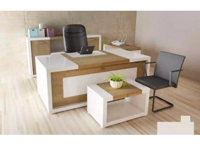 Hoekbureau bureau bureau salontafel archiefkast kantoormeubilair 3-delig.