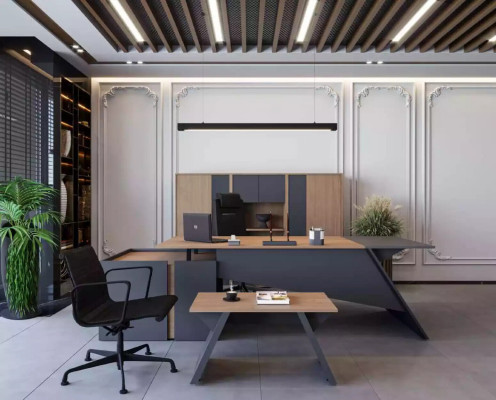 Luxe kantoormeubilair inrichting bureau salontafel archiefkast Set 3-delig