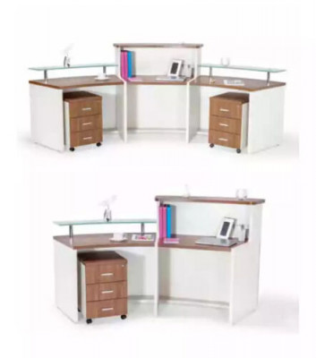 Esthetische en comfortabele receptiebalie in klassiek design.
