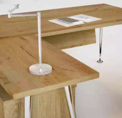 Houten kantoorset hoekbureau dressoir 2x archiefkast salontafel 4-delige set