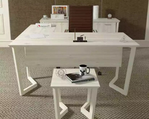 Schrijftafel kantoorkast hoekbureau kantoorset archiefkast 3-delig.