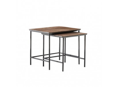 Luxe bijzettafels salontafel modern houten tafel compleet set bruin nieuw