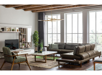 Woonkamer Set Luxe Meubels L-Vorm Bank Fauteuil Textiel Meubel Set Nieuw Woonkamer Set Luxe Meubels L-Vorm Bank Fauteuil Textiel Meubel Set Nieuw