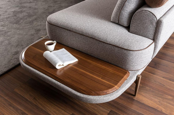 Hoekbank stoffen bank L-vorm bank stoffen banken Grijs Modern Tafel Woonlandschap