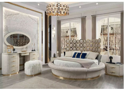 Moderne slaapkamer set Bed + 2x Nachtkastjes + Kaptafel + Spiegel 5-delig