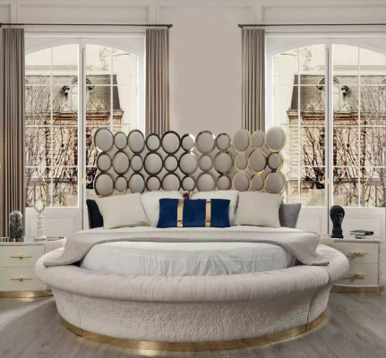 Moderne slaapkamer set Bed + 2x Nachtkastjes + Kaptafel + Spiegel 5-delig