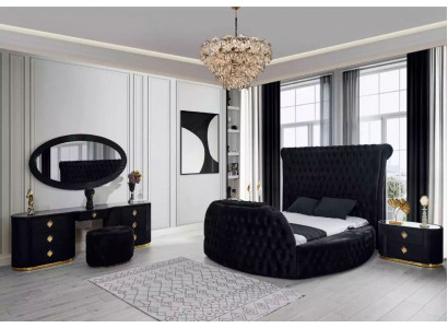 Moderne Chesterfield-bed in luxueuze zwarte kleur
