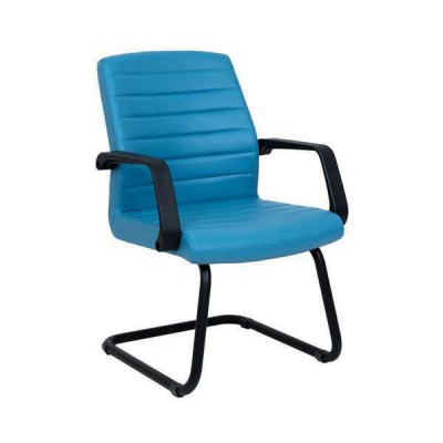 Wachtkamer Praktijk Kantoor Kantoorinrichting Blauw Leren Stoelen Vergaderstoel