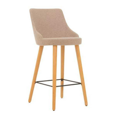 Moderne Barkruk Stoel Designer Houten Eetkamerstoel Kruk Beige Nieuw