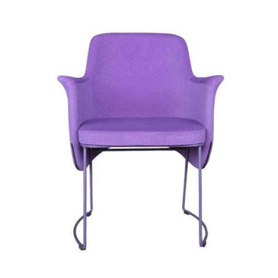 Eetkamerstoel Stoel Keukenstoel Fauteuil Zitter Stof Modern Hout Paars