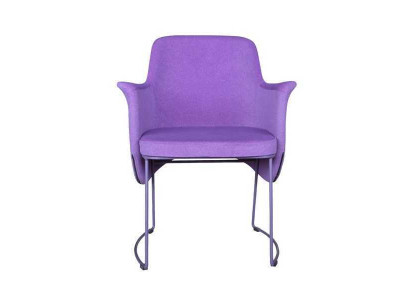 Eetkamerstoel Stoel Keukenstoel Fauteuil Zitter Stof Modern Hout Paars