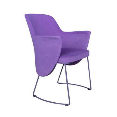 Eetkamerstoel Stoel Keukenstoel Fauteuil Zitter Stof Modern Hout Paars
