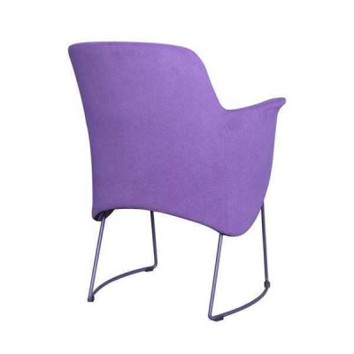 Eetkamerstoel Stoel Keukenstoel Fauteuil Zitter Stof Modern Hout Paars