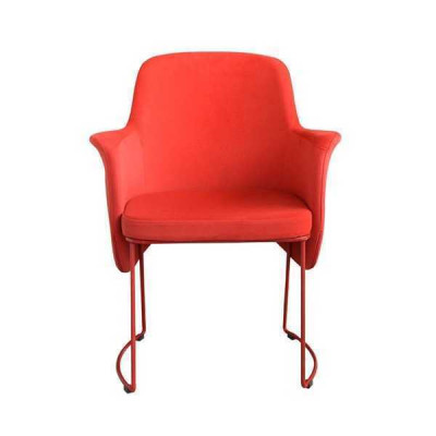 Moderne eetkamerstoel Stoel Keukenstoel Fauteuil Zits Stof Modern Hout Rood