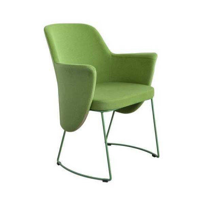 Eetkamerstoel Stoel Keukenstoel Fauteuil Zits Stof Modern Hout Groen nieuw