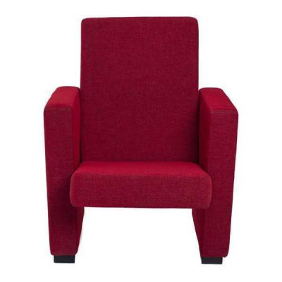 Fauteuil Bank 1-zits Design Luxe Rood Stoel Klassiek Stof Textiel Nieuw