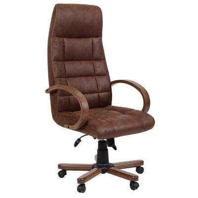 Chefsessel Bruin Kunstleer gestoffeerde kantoorstoel Computerdraaistoel Nieuw