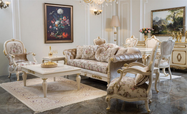 Luxe bankstel 4-zits salontafel bank banken fauteuils stoffen bankstel 4-dlg.
