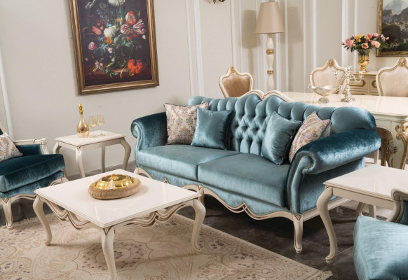 Bank Ontwerp Driezitsbank Bank Bekleed 3-zitsbank Kamer Meubels Luxe Stof