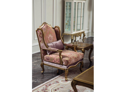 Luxe meubel ontwerp fauteuil ontwerp éénzitter textiel woonkamer klassiek.