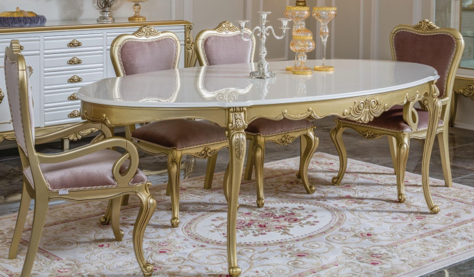 Eettafel Luxe Tafel Luxe Houten Tafel Italië Eetkamer Tafels Klassieke Meubels
