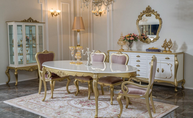 Eettafel Luxe Tafel Luxe Houten Tafel Italië Eetkamer Tafels Klassieke Meubels