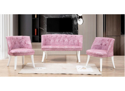 Keukentuinbank Fauteuil Roze Chesterfield-set Zitmeubels Stof
