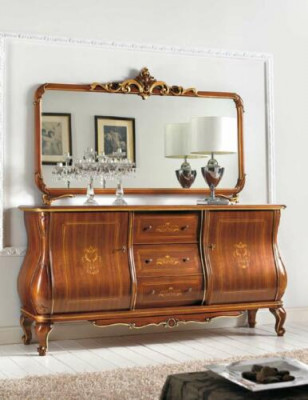Sideboard met spiegel dressoir Sideboards houten kast meubels ladenkast bruin nieuw