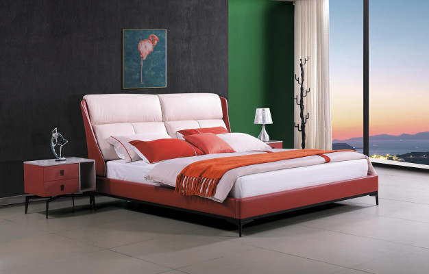 Klassieke slaapkamerset met bed, 2 nachtkastjes en commode 3-delige set, bed zwart.